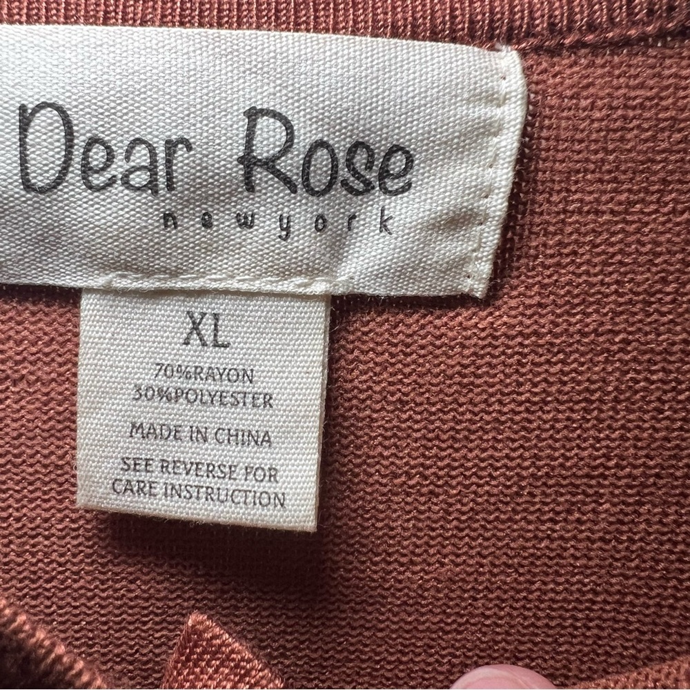 Brown Cardigan Sweater Women’s Size XLarge By Dear Rose With Imperfections Read - Picture 4 of 11